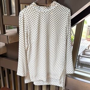 H&M Black and Cream Polka Dot Blouse